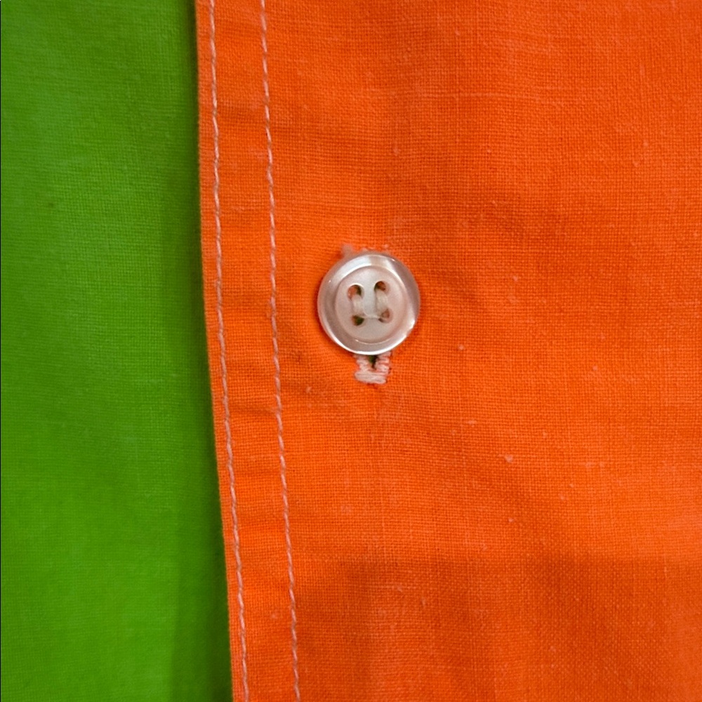 Naf Naf Paris Neon Colorblock Short Sleeve Shirt - Pink Green Orange - Picture 6 of 6